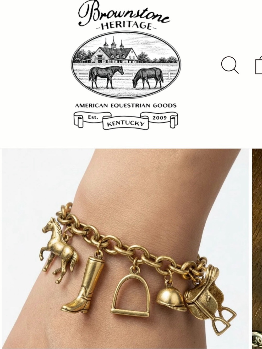 Brownstone Heritage Gold Equestrian Charm Bracelet